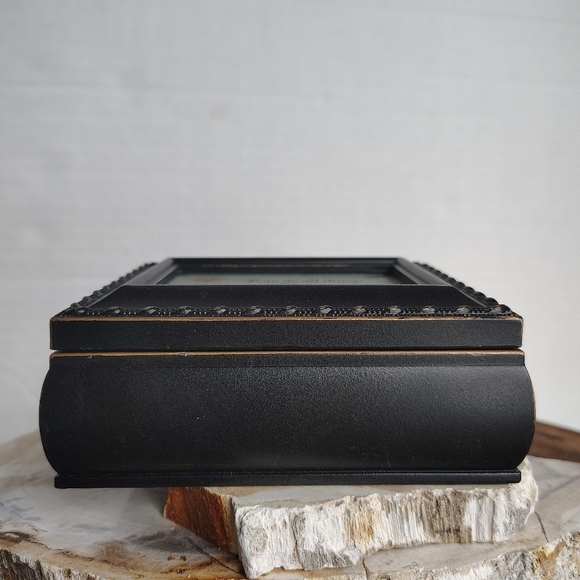 Religious Jewelry Box Chest Glass Top Velvet Lining Trinket Box Philippians 4:13 - Picture 2 of 16